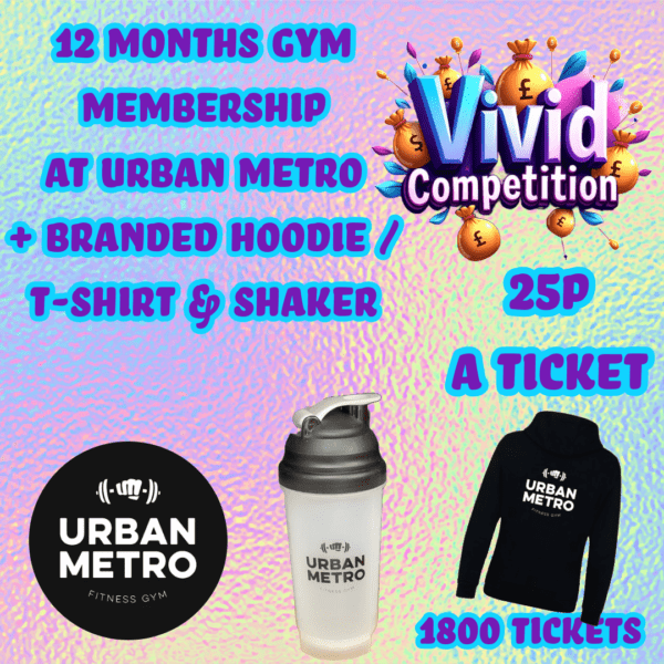 12 month Urban Metro Gym membership & merch