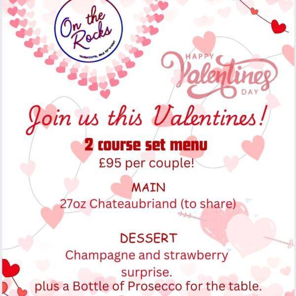 Valentines meal for 2 at On the Rocks Yarmouth - Image 3